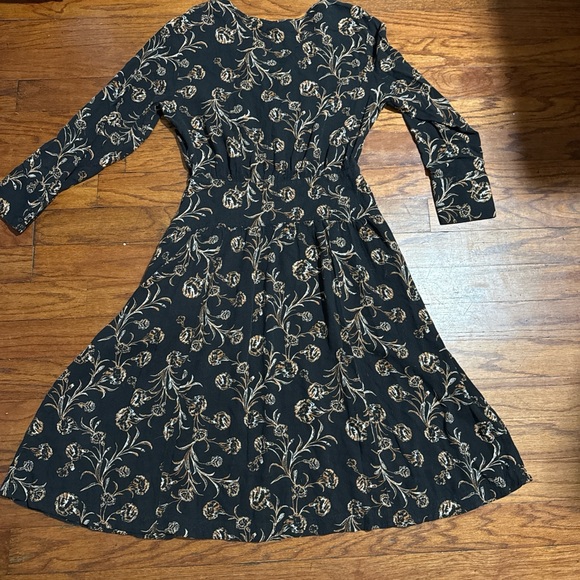 Treasure & Bond Black and Gold Floral Long Sleeve Dress - Picture 2 of 4